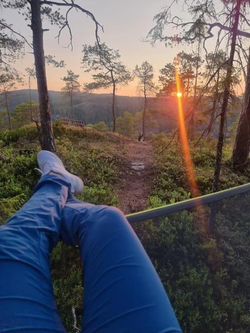 Hotel Treetop Ekne - Hytte I Skogen Med Hengebru Levanger Exterior foto